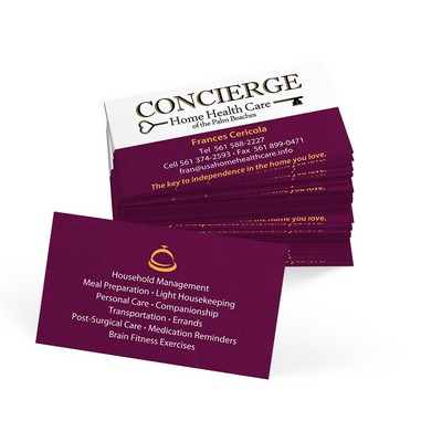 3.5" x 4" - Folded Business Cards -18pt C1S - Full Color 2 Sides - UV 1