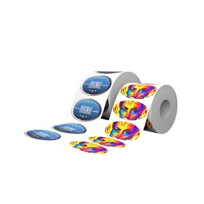 1.5" x 2.5" - Full Color Roll Labels - White BOPP - Ovals