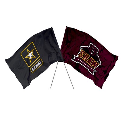 36" x 60" - Custom Flags- 60" x 36" - With Pole + Wall Bracket Kit