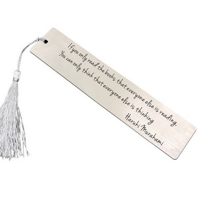 Rectangle Stainless Steel Bookmark with Tassel