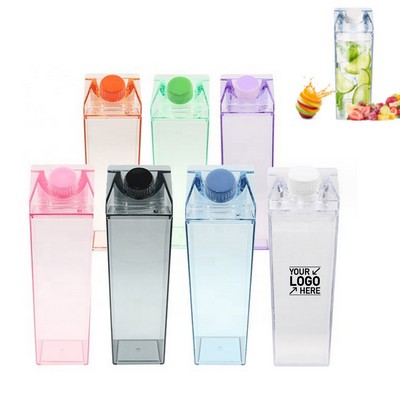 500ml/16.9oz Square Clear Plastic Water Bottle/Milk Carton