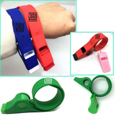 Silicone Whistle Slap Wristband