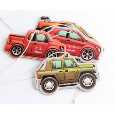 3.25" Die Cut Shape Custom Full Color Printed Air Freshener/Air Deodorizer w/Cocoa Scent