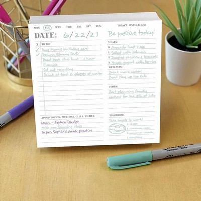 Undated Basic Daily Planning Desktop Note Block