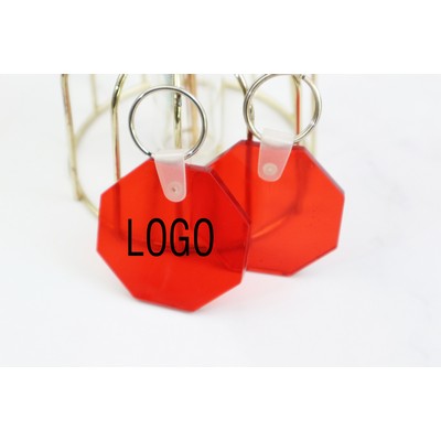 PVC Injection Molded Octagonal Key Chain