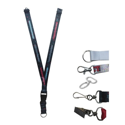 5/8" Dye-Sublimated Lanyard w/ Safety Breakaway Buckle Release