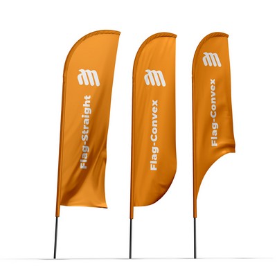 9' Advertising Flag Single w Ground Spike or Cross Base