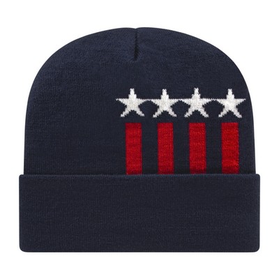 Cap America® American Made Stars & Stripes Knit Beanie (Blank)