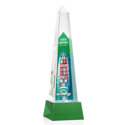 VividPrint™ Award on Base - Master Obelisk/Green 14"