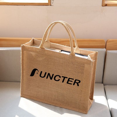 Medium Size Burlap Tote Bag