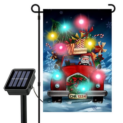 Solar LED Double side Printed Garden Flag