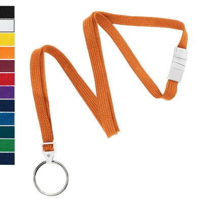 3/8" Blank Breakaway Flat-Braided Polyester Lanyards with Split Ring