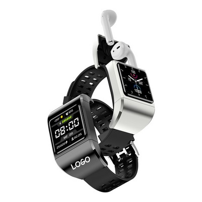 Smart Watch Bracelet w/Wireless Ear Buds