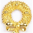 Wreath w/Bottom Bow Stock Casting Lapel Pin