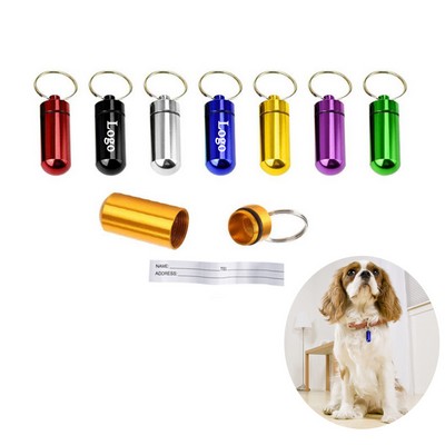 Waterproof Metal Anti Lost Identity Barrel Tube For Pet