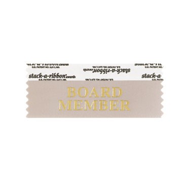 Board Member Stk A Rbn Gray Ribbon Gold Imprint