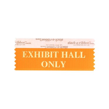 Exhibit Hall Only Stk A Rbn Neon Orange Rbn Gold Imprint