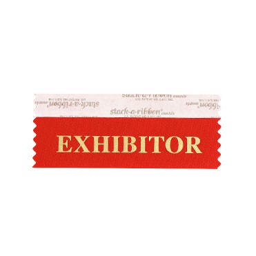 Exhibitor Stk A Rbn Red Ribbon Gold Imprint