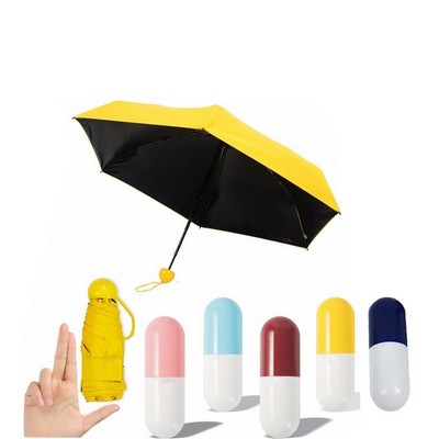 Mini Umbrella with Cute Capsule Case