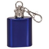 1 Oz. Gloss Blue Flask Keychain