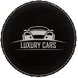 4" Round Black/Silver Leatherette Coaster