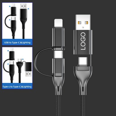 4-in-1 3A USB Fast Charging Cord