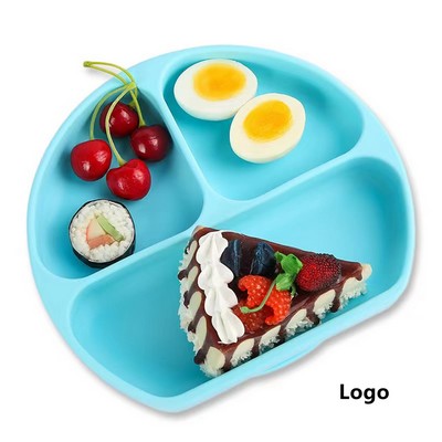 Suction Plates for Baby Toddler Self-Feeding Suction Plate Divided Silicone Dish