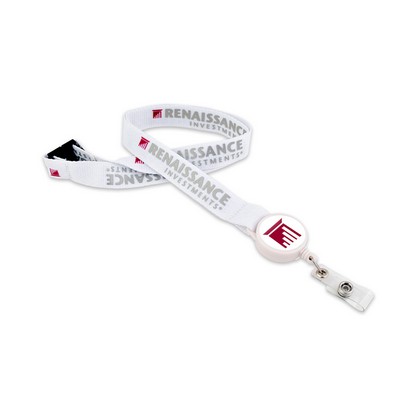 Dye Sublimated Lanyard w/Retractable Badge Reel Combo