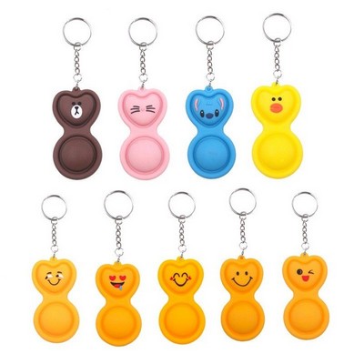 Pop Face Silicone Keychain