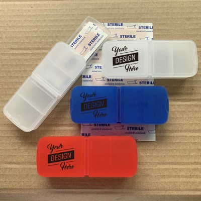 Plastic Bandage Dispenser with Pill Case