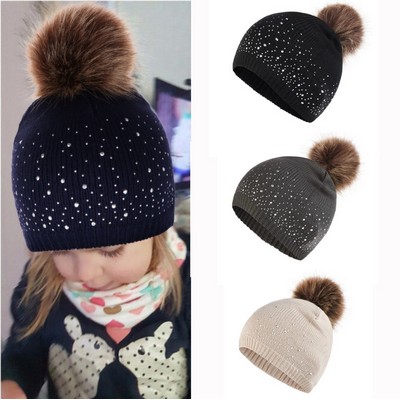 Winter Kid Ski Cap with Sequin