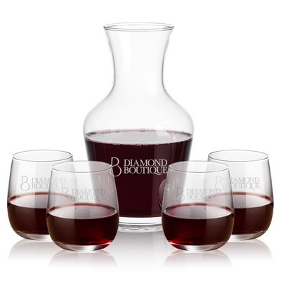 Summit Carafe & 4 Crestview Stemless Wine