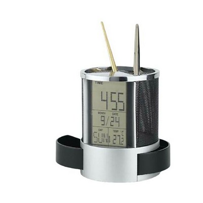 Desk Caddy With Digital Clock