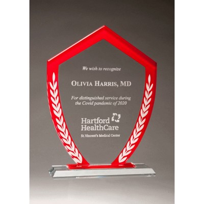 Shield Shaped Glass Award 5.875" X 8.25"