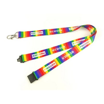 3/8 x 36 Full Color Polyester Lanyard with Safety Breakaway