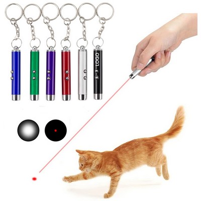 Mini Pet Laser Pointer Flashlight Keychain