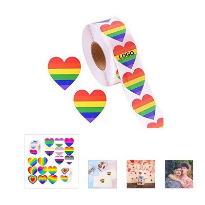 Pride Heart Shape Sticker 1 Roll