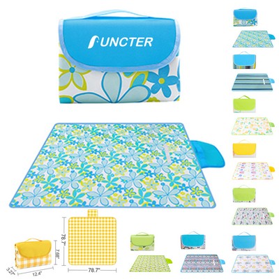 78 x 78 inch Outdoor Picnic Blanket Foldable Waterproof Full Printing Mat for Travel Camping Hiking