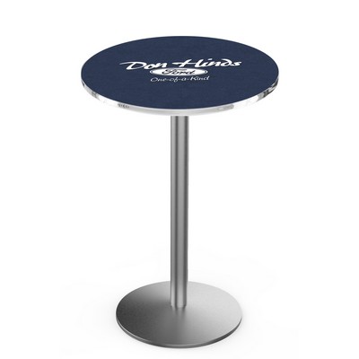 42" Tall, 36" Round Top Pub Table w/Stainless Steel Finish