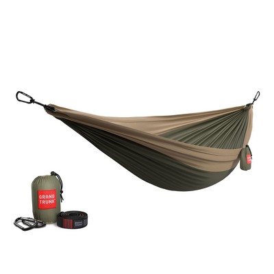 Double Deluxe Parachute Nylon Hammock w/Straps - Olive/Khaki