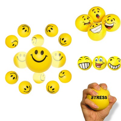 Smilling face PU stress relief ball squeeze toy ball