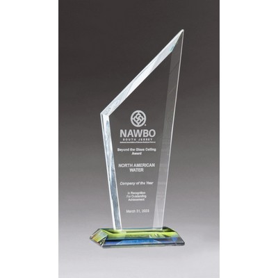 Zenith Series Clear Glass Award on our exclusive prism-effect base. (4-1/8 " x 10-5/8 ")