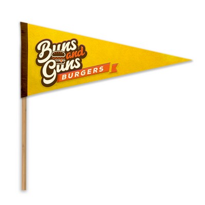 4"X10" Acrylic Soft Felt Pennant with Wood Pole (No top)