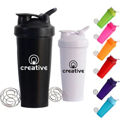 21 Oz. Gym Cup BPA Free Plastic Shaker Bottle Protein With Mixing Ball