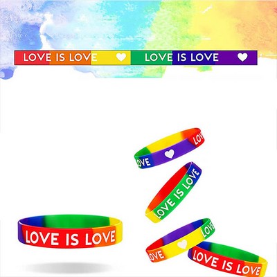 Pride Rainbow Silicone Wristband