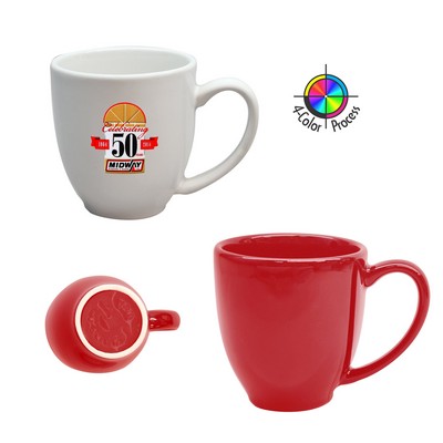 16 Oz. Vitrified Red Bistro Mug (Four Color Process)