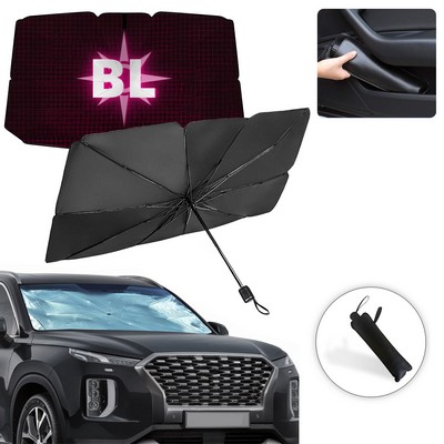 Full Color Car Windshield Sun Shade Foldable Reflector Umbrella