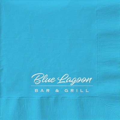 Bermuda Blue Cocktail 3-Ply Beverage Napkins - Custom Foil Print