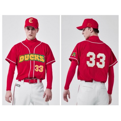 Premium Solid Color Full-Button Baseball Jersey - Men, Women, Kids