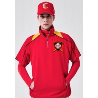 Premium Short Sleeve Quarter Zip Oxford Fabric Baseball Windbreaker - Men, Kids